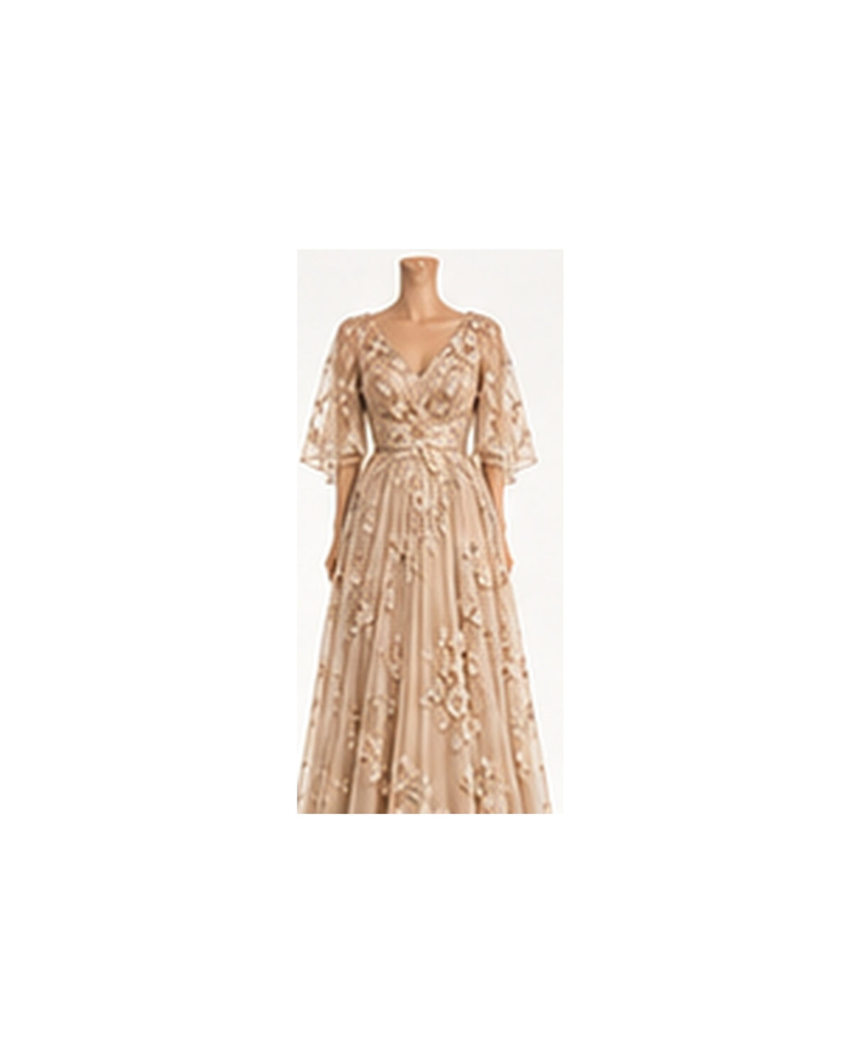 Iris Pastel Organza Formal Gown - Champagne HD color image