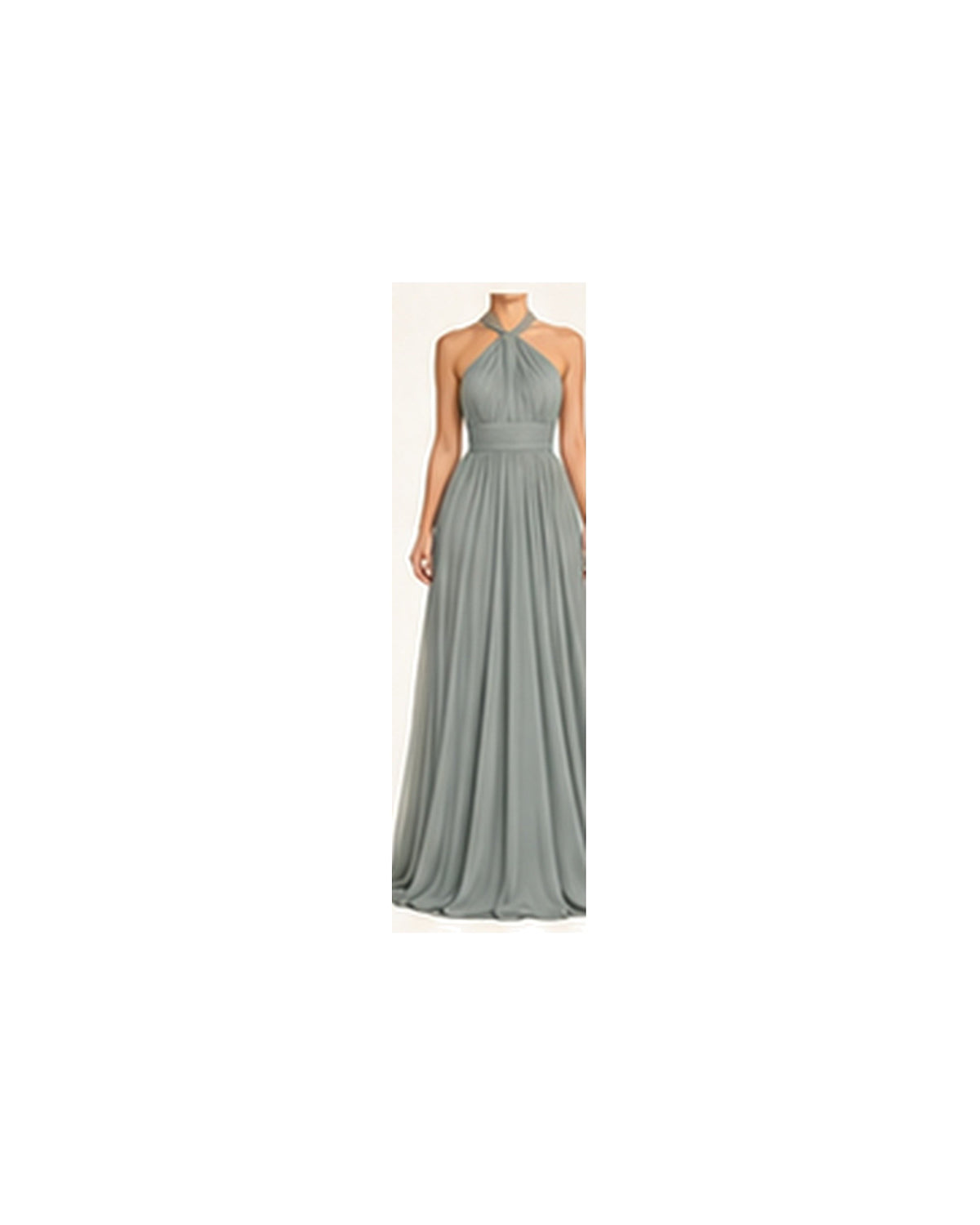 Maris Halter Chiffon Gown - Dusty Sage HD color image