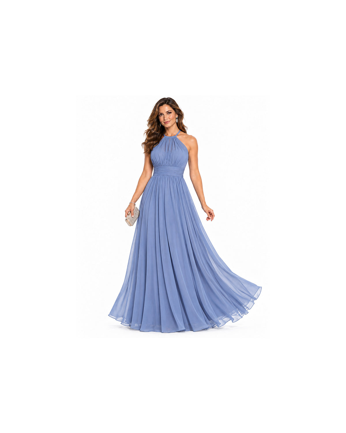 Maris Halter Chiffon Gown - Periwinkle HD color image