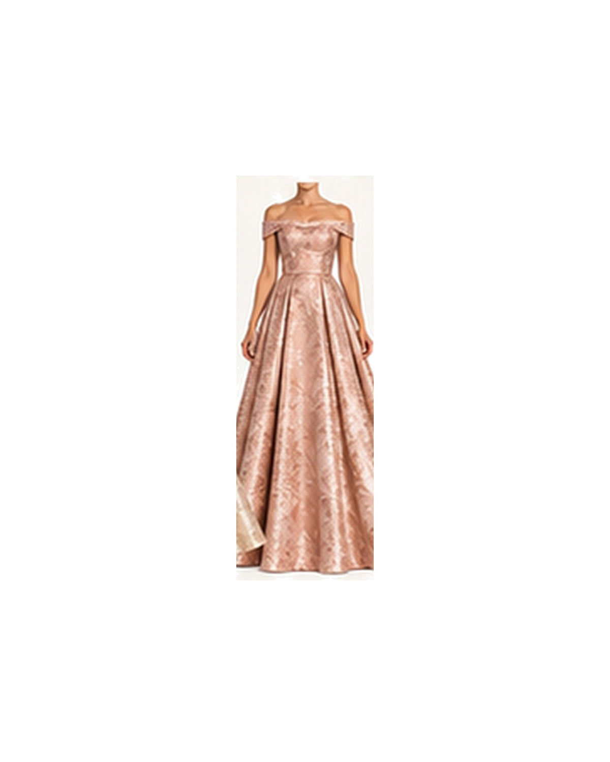 Aurelia Metallic Jacquard Gown - Rose Gold HD color image