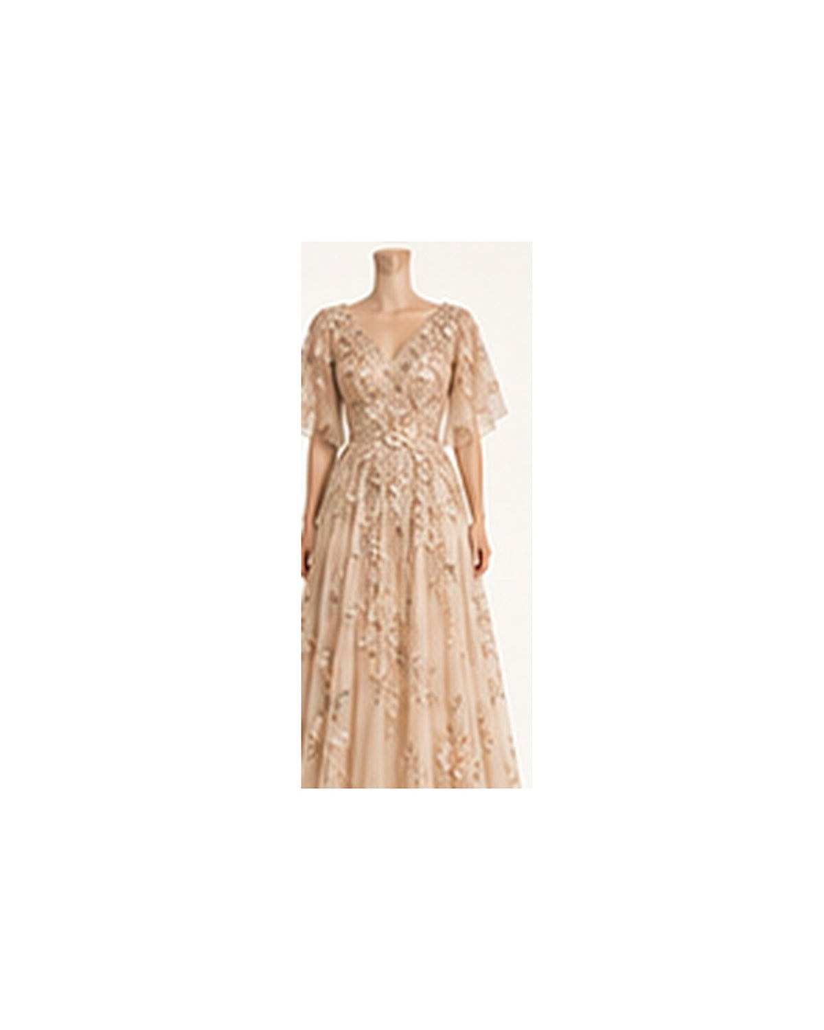 Flora Organza Garden Gown - Champagne Floral HD color image