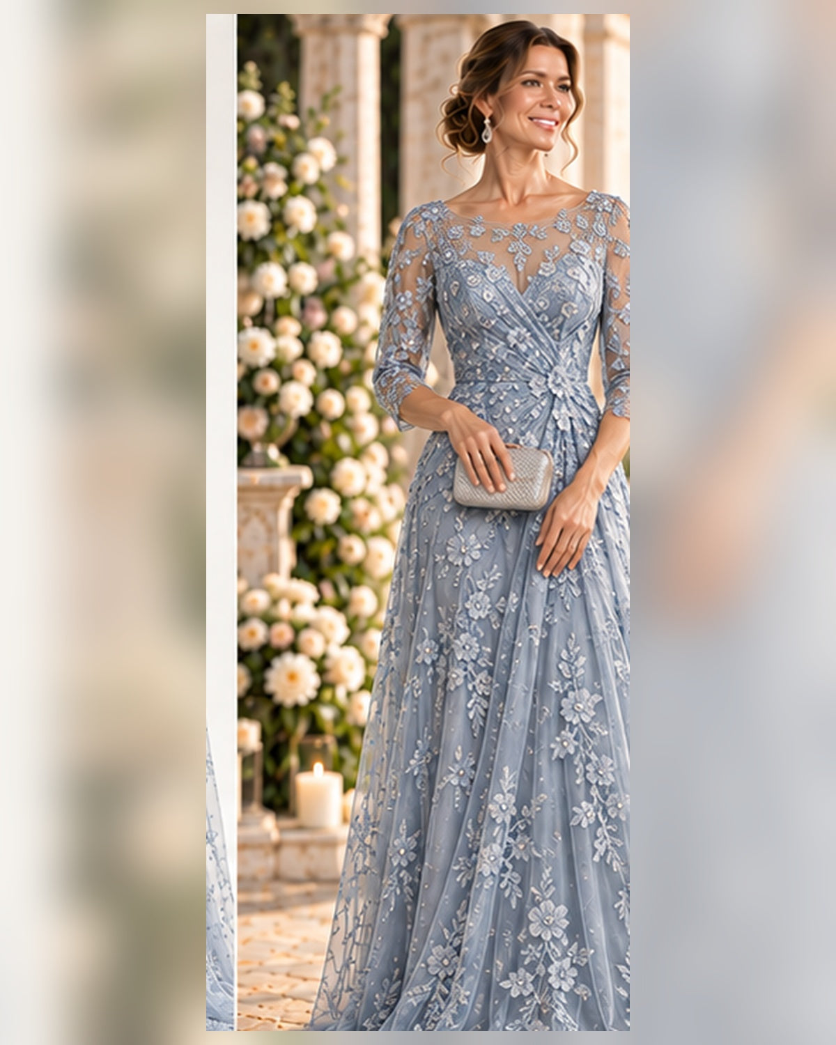 Lucent gown formal wedding scene