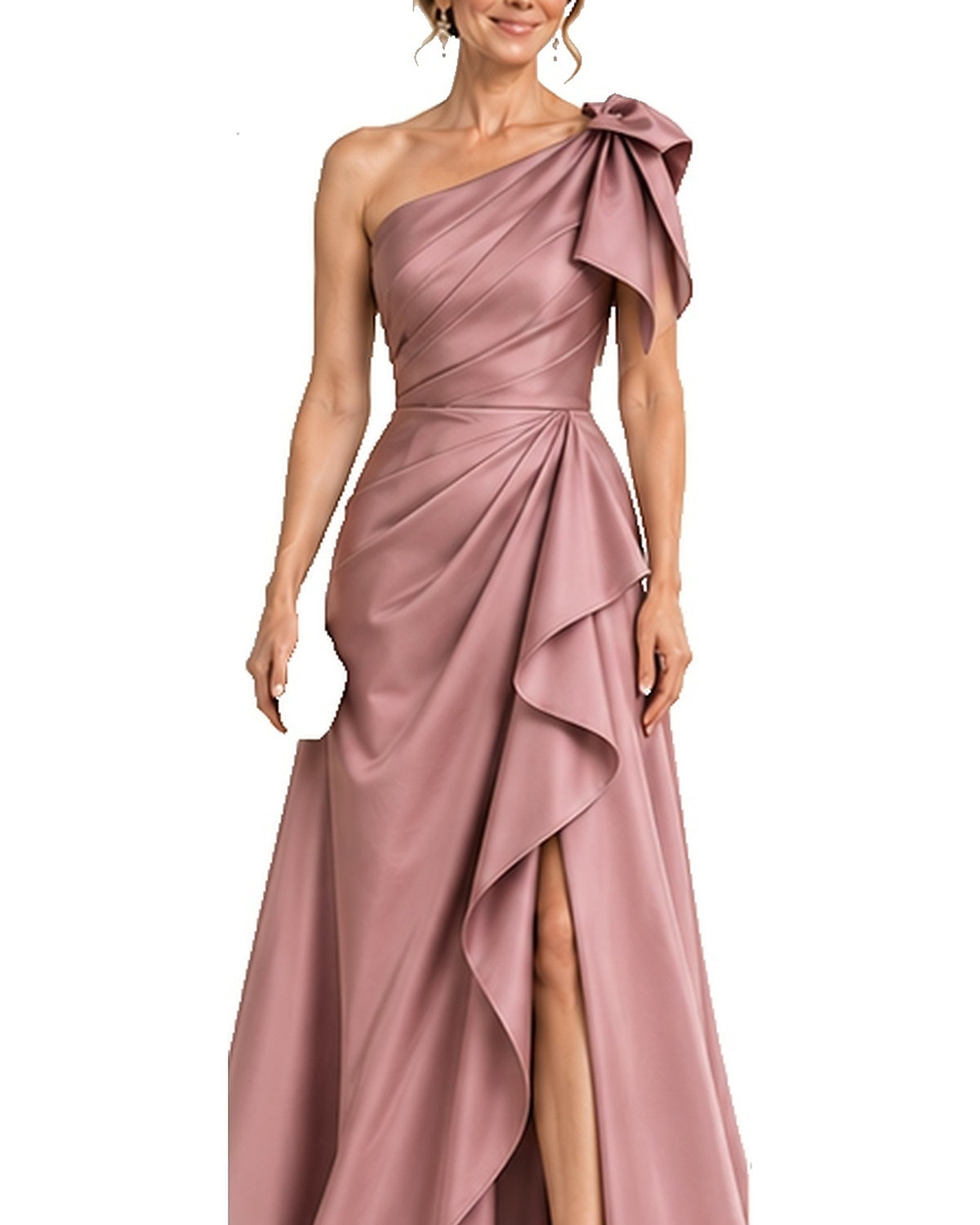 Serena Asymmetric Mikado Gown - HD Mikado draping detail